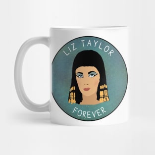 Liz Taylor Forever - Elizabeth Taylor Tribute Design, Textured Blue Background Mug